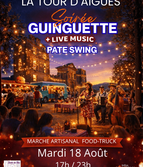 Marché artisanal Nocturne : Les Guinguettes du mardi soir à La Tour d'Aigues_La Tour-d'Aigues
