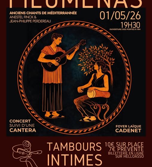 SOIRÉE MUSICALE TAMBOURS INTIMES :  Filumenas avec Jean-Philippe Perdereau &amp; Anestel Finck à Cadenet_Cadenet