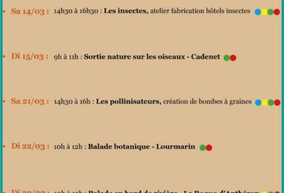 Savante Nature : Programme du mois de mars 2026 !_Villelaure