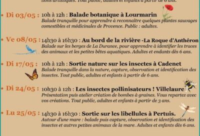 Savante Nature : Programme du mois de mai 2026_Villelaure
