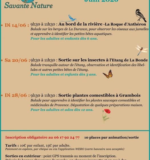 Savante Nature : Programme du mois de juin 2026_Villelaure