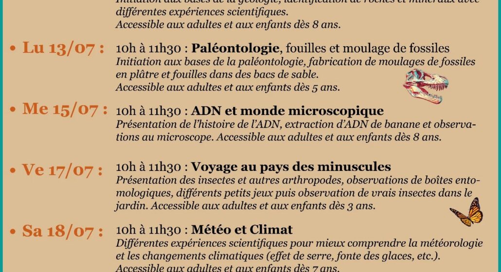 Savante Nature A: Programme du mois de juillet 2026_Villelaure
