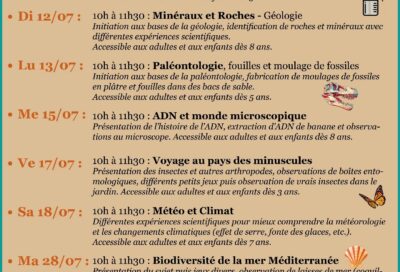 Savante Nature A: Programme du mois de juillet 2026_Villelaure