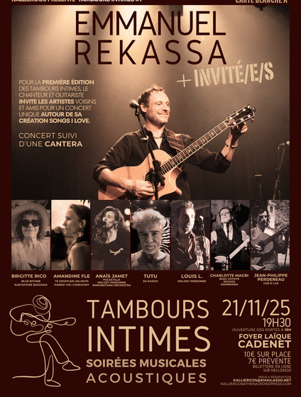Carte Blanche à Emmanuel Rekassa TAMBOURS INTIMES#1 à Cadanet