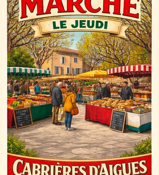 Marché hebdomadaire à Cabrières d' Aigues_Cabrières-d'Aigues