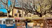 Marché hebdomadaire à Cabrières d' Aigues
