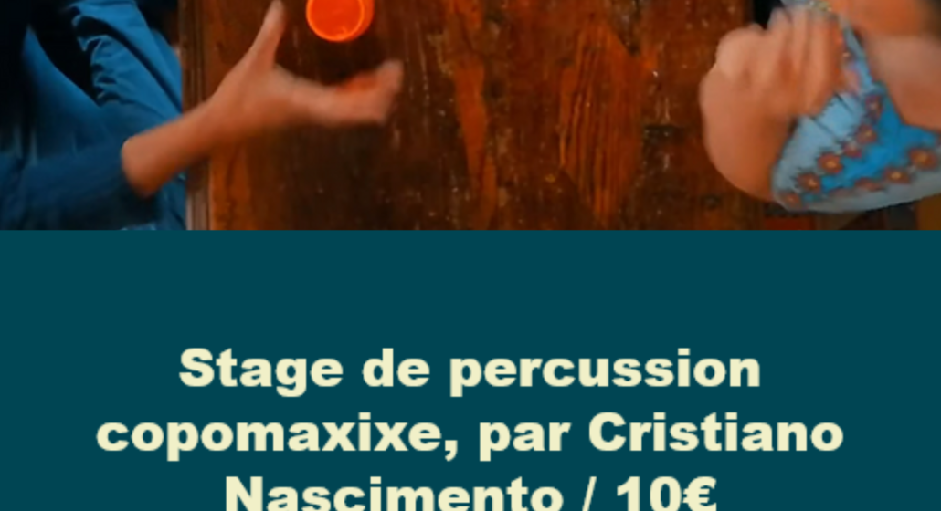 Stage de percussion copomaxixe avec Cristiano Nascimiento