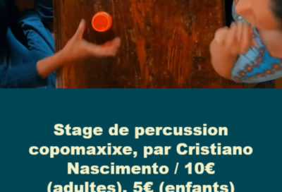 Stage de percussion copomaxixe avec Cristiano Nascimiento