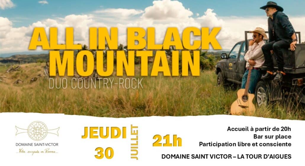 Concert All in Black Mountain au Domaine Saint Victor à La Tour d'Aigues_La Tour-d'Aigues