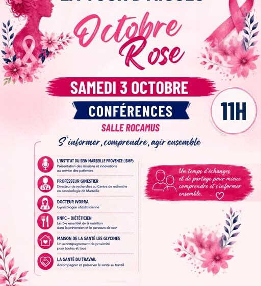 Octobre rose à La Tour d'Aigues : conférences : s'informer, comprendre, agir ensemble_La Tour-d'Aigues